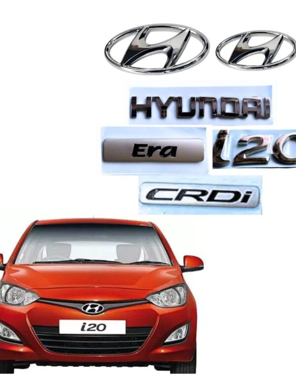 SKM Car 3D Emblem Chrome Finish Logo Monogram i20 Type-2 2012-2014 Model  ERA CRDI