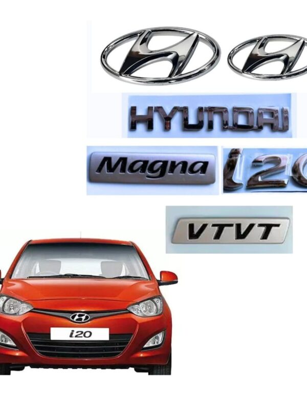 SKM Car 3D Emblem Chrome Finish Logo Monogram  i20 Type-2 2012/14 Magna VTVT