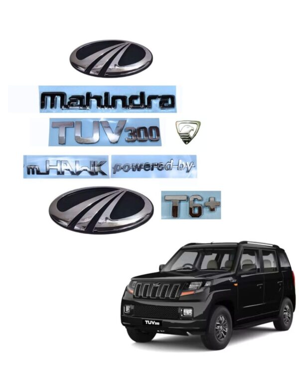 SKM Car 3D Chrome Emblem Monogram TUV 300 T6+