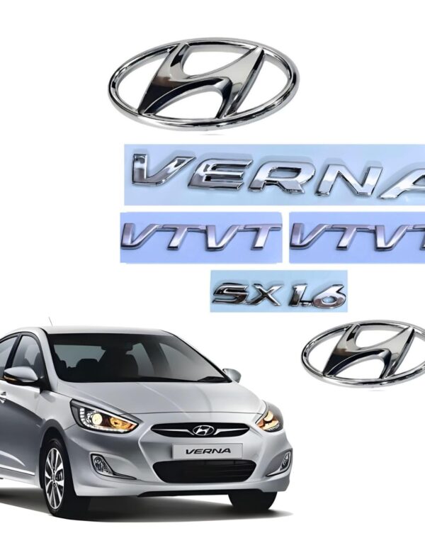 SKM Car 3D Emblem Chrome Finish Monogram Verna VTVT SX 1.6 Model