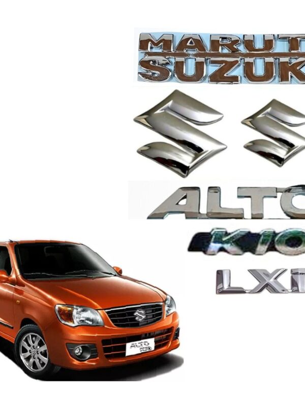 SKM 3D Car Emblem Chrome Finish Monogram Maruti Suzuki Alto K10 LXI Model 2010-2014