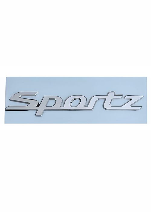 Car Emblem Logo Monogram Compatible with Sportz White Chrome Nameplate Badge, Letters