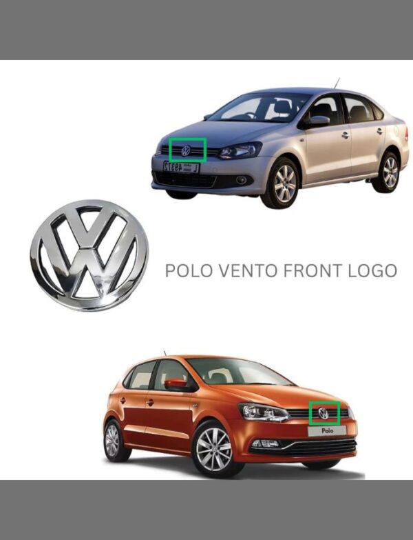 3D Emblem Chrome Finish Monogram Compatible Fits Polo Vento T-1 Model Car Logo Badge Automotive Exterior Styling Accessory (Grill Front Logo)