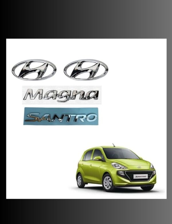 Car 3D Emblem Finish Monogram Compatible Fits SNTR Magna Chrome New Model Badge Front and Rear Logo Name Letter Kit Set