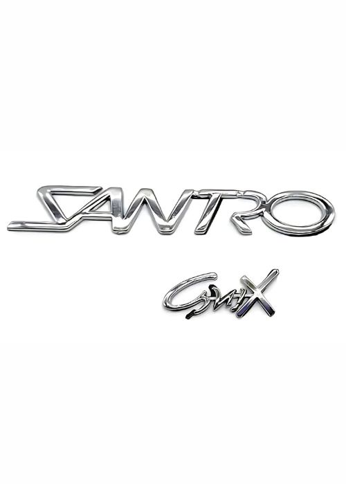 3D Car Emblem Chrome Finish Logo Monogram Sticker Compatible with Santro Xing Name